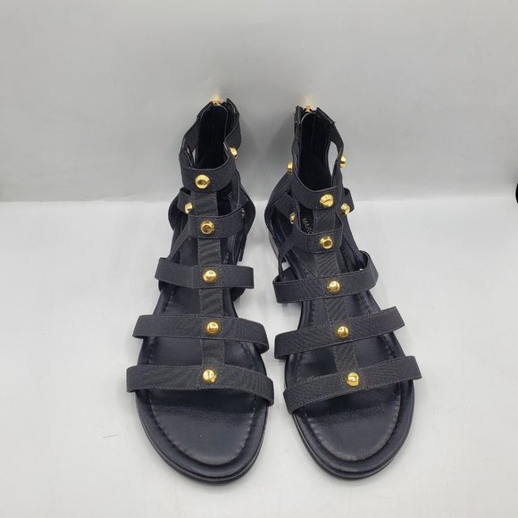 MARC FISHER PAMMY GOLD STUDDED GLADIATOR SANDALS - Picture 5 of 10